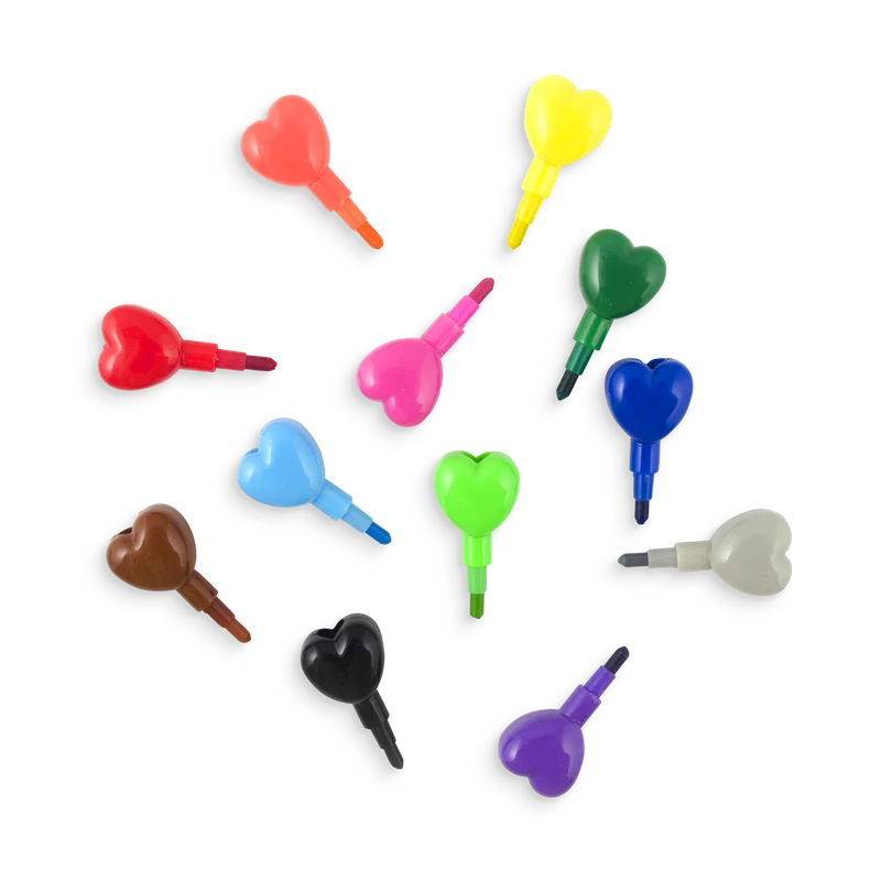De corazón a corazón: Crayones apilables (12 unidades)
