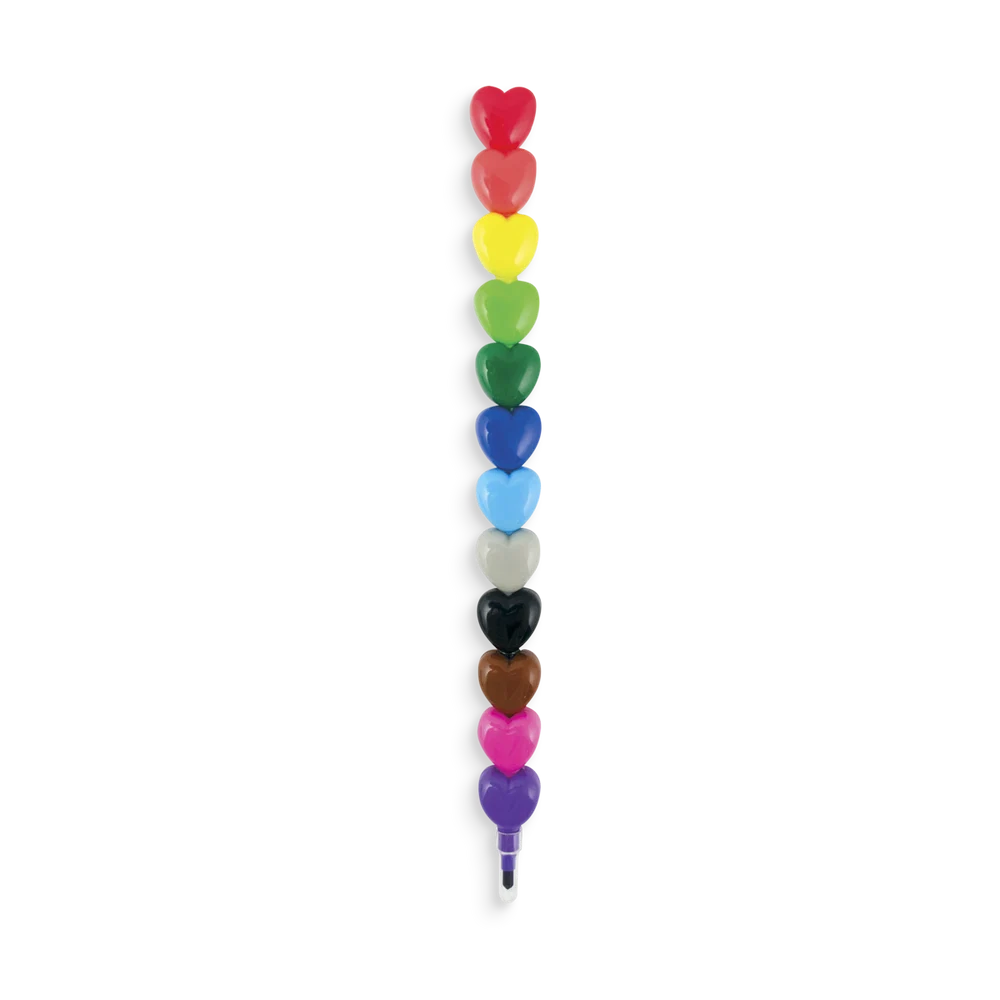 De corazón a corazón: Crayones apilables (12 unidades)