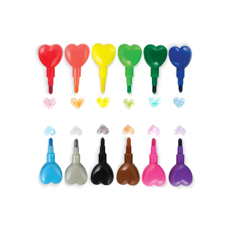 De corazón a corazón: Crayones apilables (12 unidades)