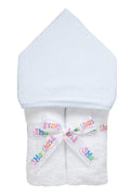 Toalla infantil de rayas seersucker azul