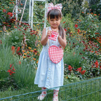 Bolso gingham con volante y corazón