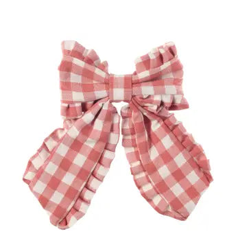 Gancho lazo largo gingham con volante