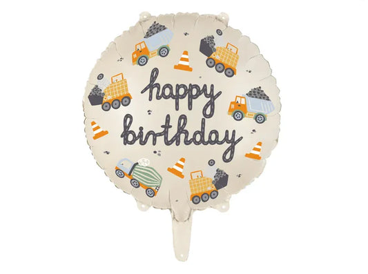 Metalizado globo construcción vehicules, 45 cm, mezcla