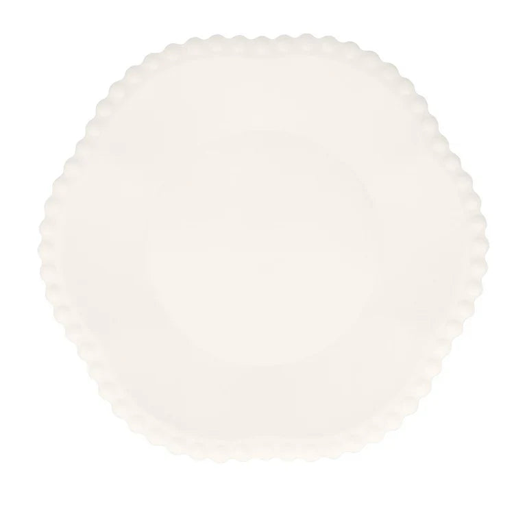 Platos Grandes Blanco Borde Punticos