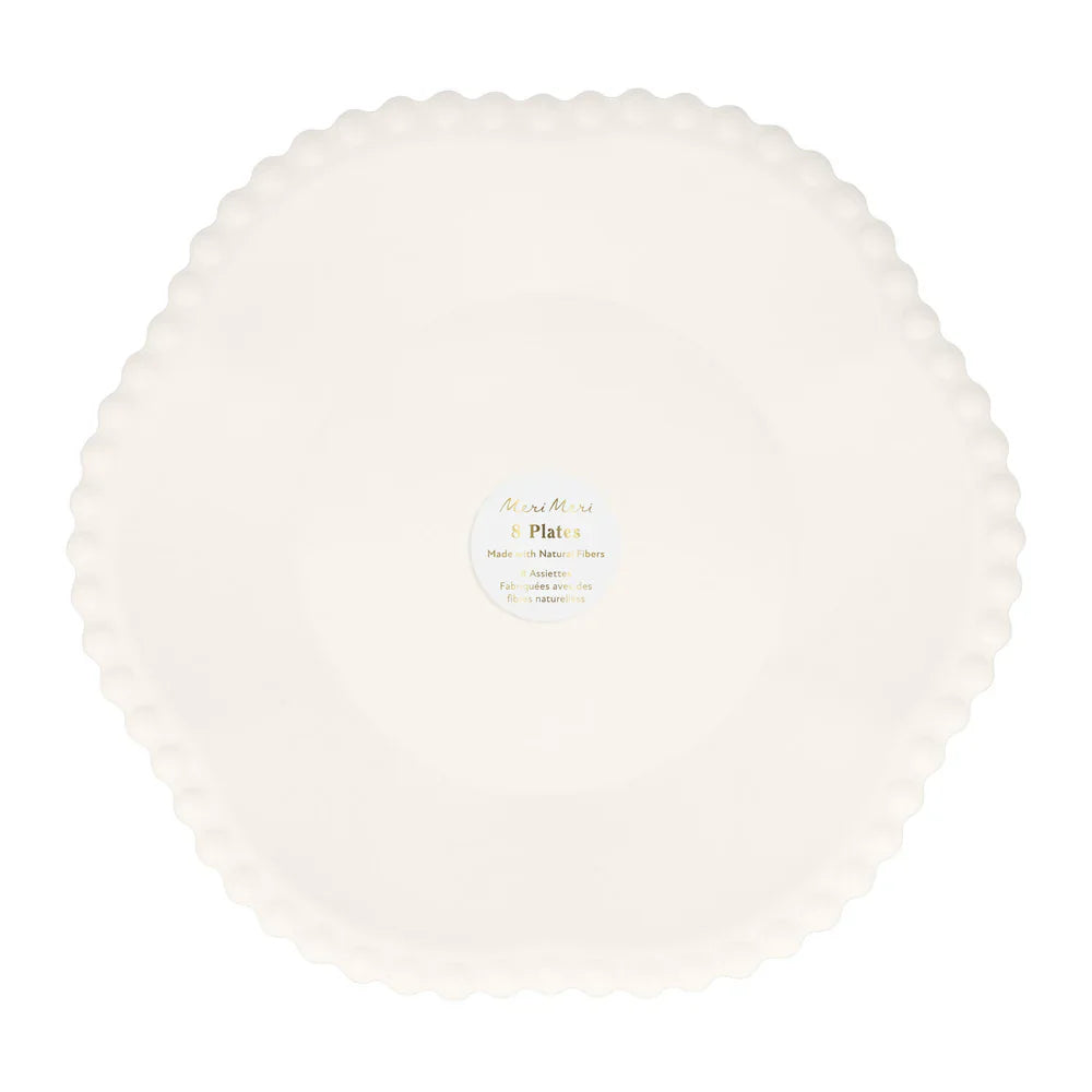 Platos Grandes Blanco Borde Punticos