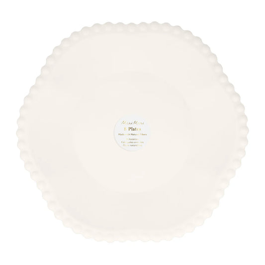 Platos Grandes Blanco Borde Punticos