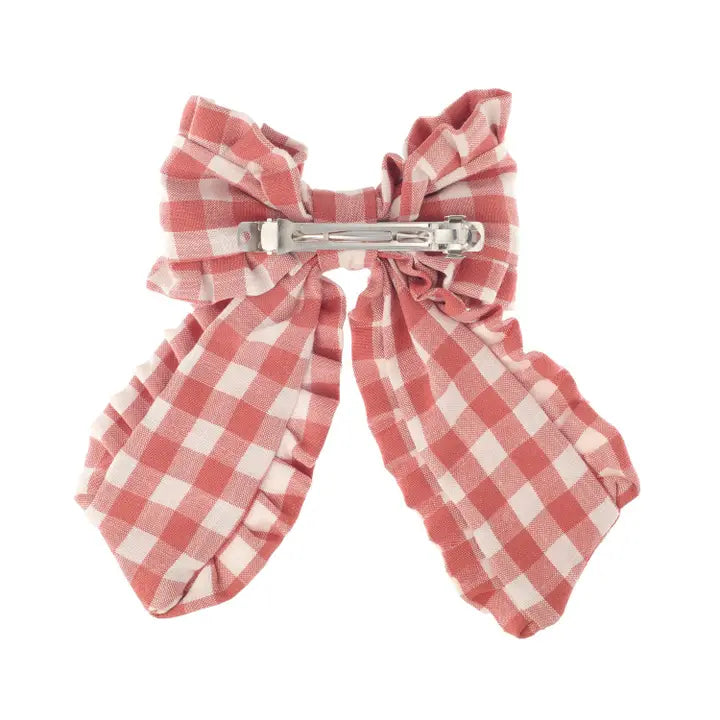Gancho lazo largo gingham con volante