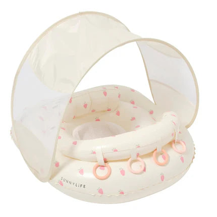 Flotador interactivo para bebes fresa rosa sol