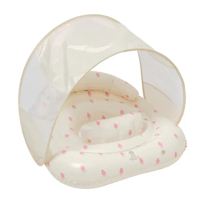 Flotador interactivo para bebes fresa rosa sol