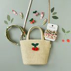 Bolso cesta cerezas tejido