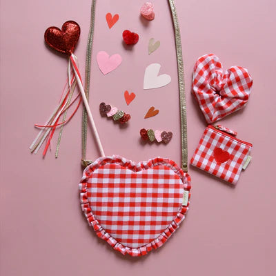 Monedero mini corazón gingham