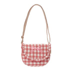 Bolso gingham con volante y lazo