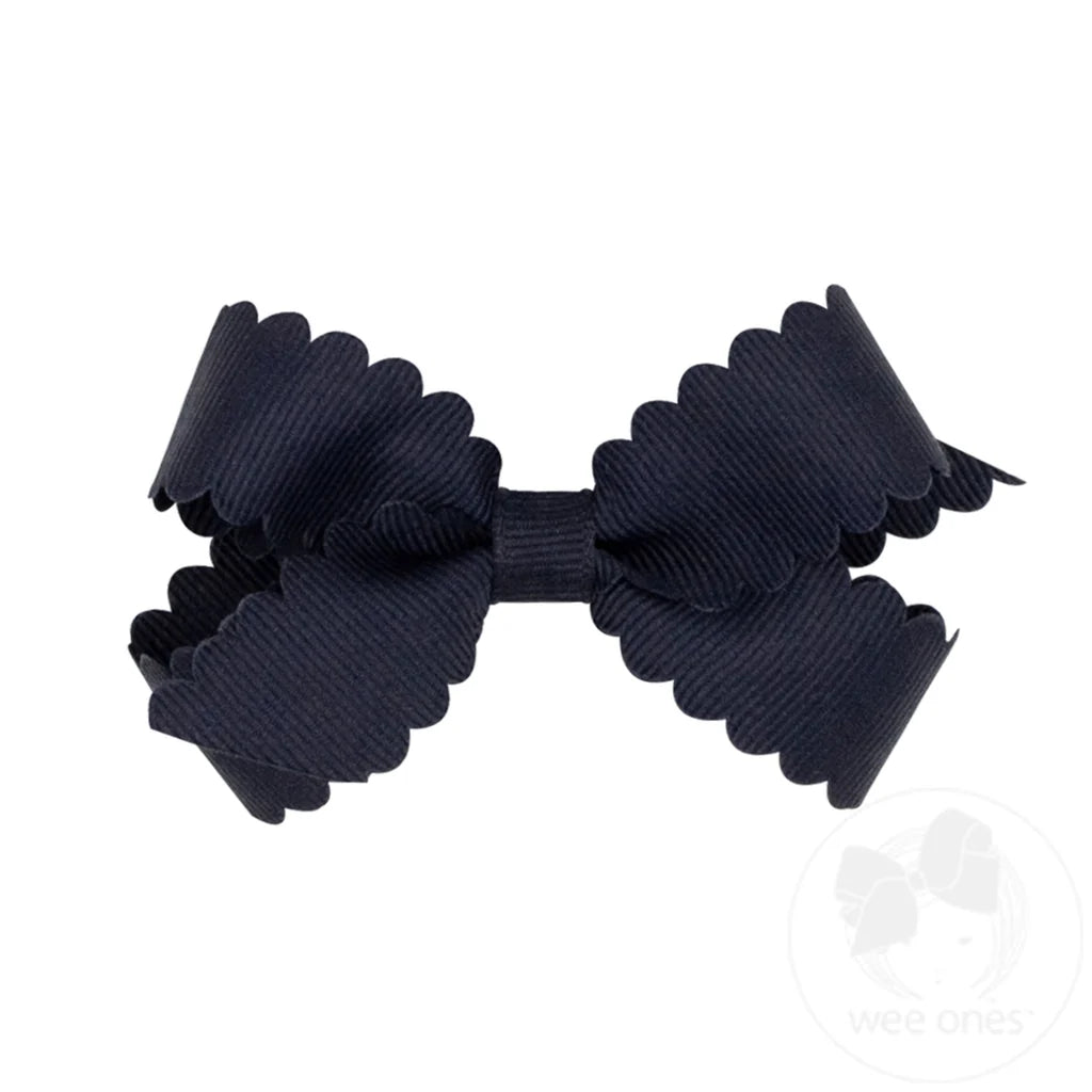 Mini lazo para el cabello de grosgrain con borde festoneado