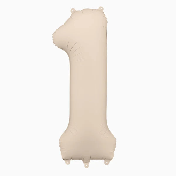 Globo Foil Número Mediano 86 cm Mate Beige