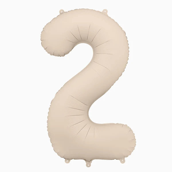Globo Foil Número Mediano 86 cm Mate Beige