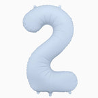Globo Foil Número Mediano 86 cm Mate Azul Pastel