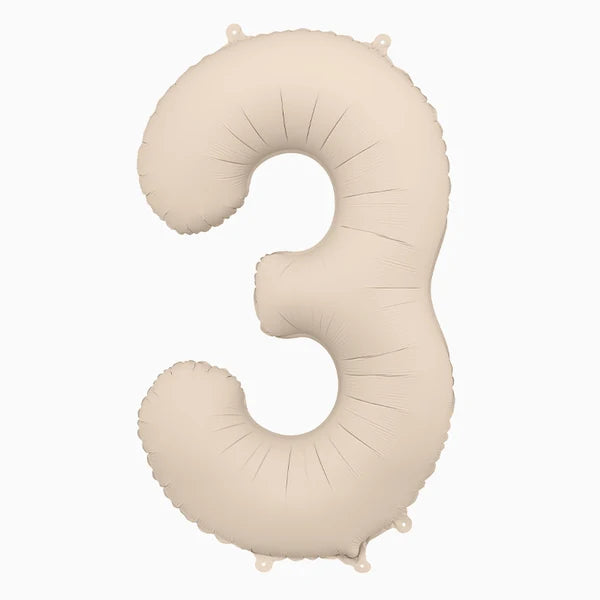 Globo Foil Número Mediano 86 cm Mate Beige