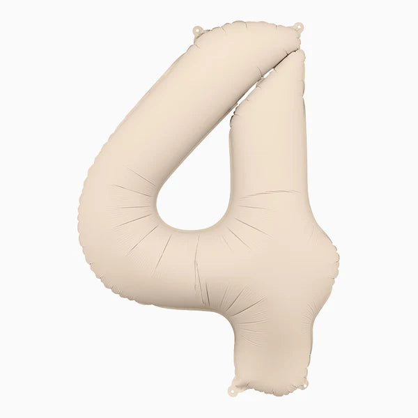 Globo Foil Número Mediano 86 cm Mate Beige