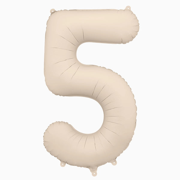 Globo Foil Número Mediano 86 cm Mate Beige