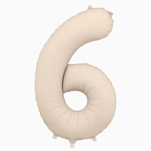 Globo Foil Número Mediano 86 cm Mate Beige
