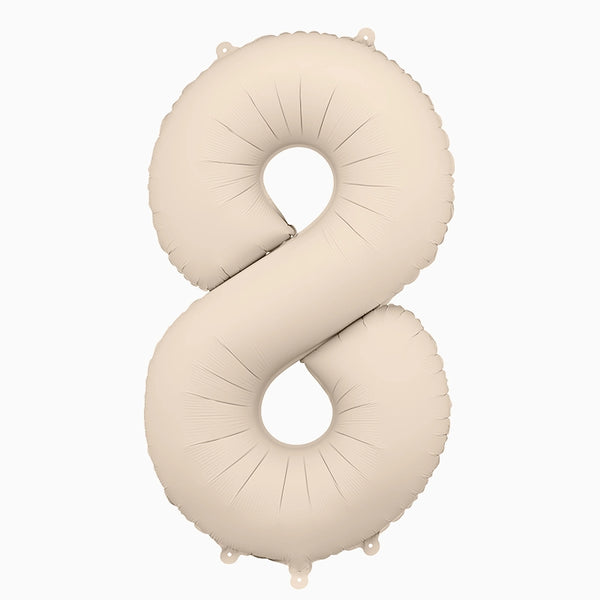 Globo Foil Número Mediano 86 cm Mate Beige