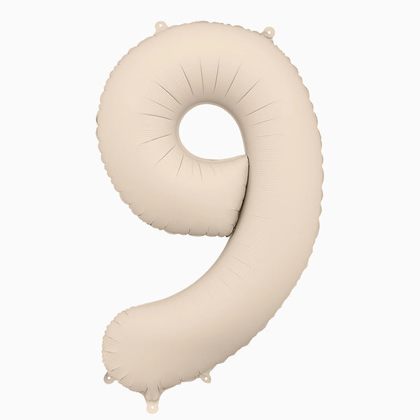 Globo Foil Número Mediano 86 cm Mate Beige