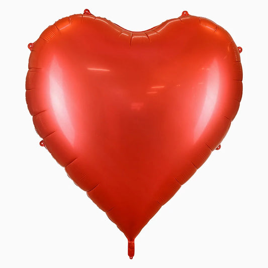 Xxl metalizado globo corazón, 136x129 cm, rojo