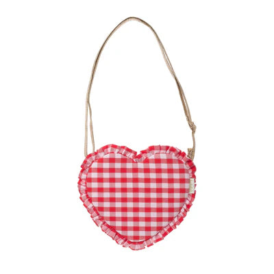 Bolso gingham con volante y corazón