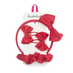 Set Escolar Lazo Terciopelo Rojo
