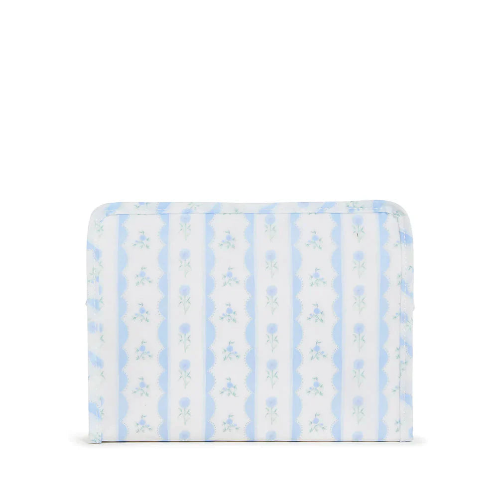 Estuche con cremallera - Floral con lazo Azul