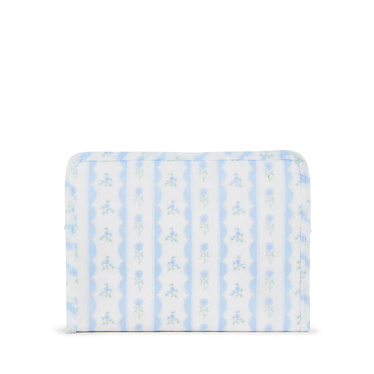 Estuche con cremallera - Floral con lazo Azul