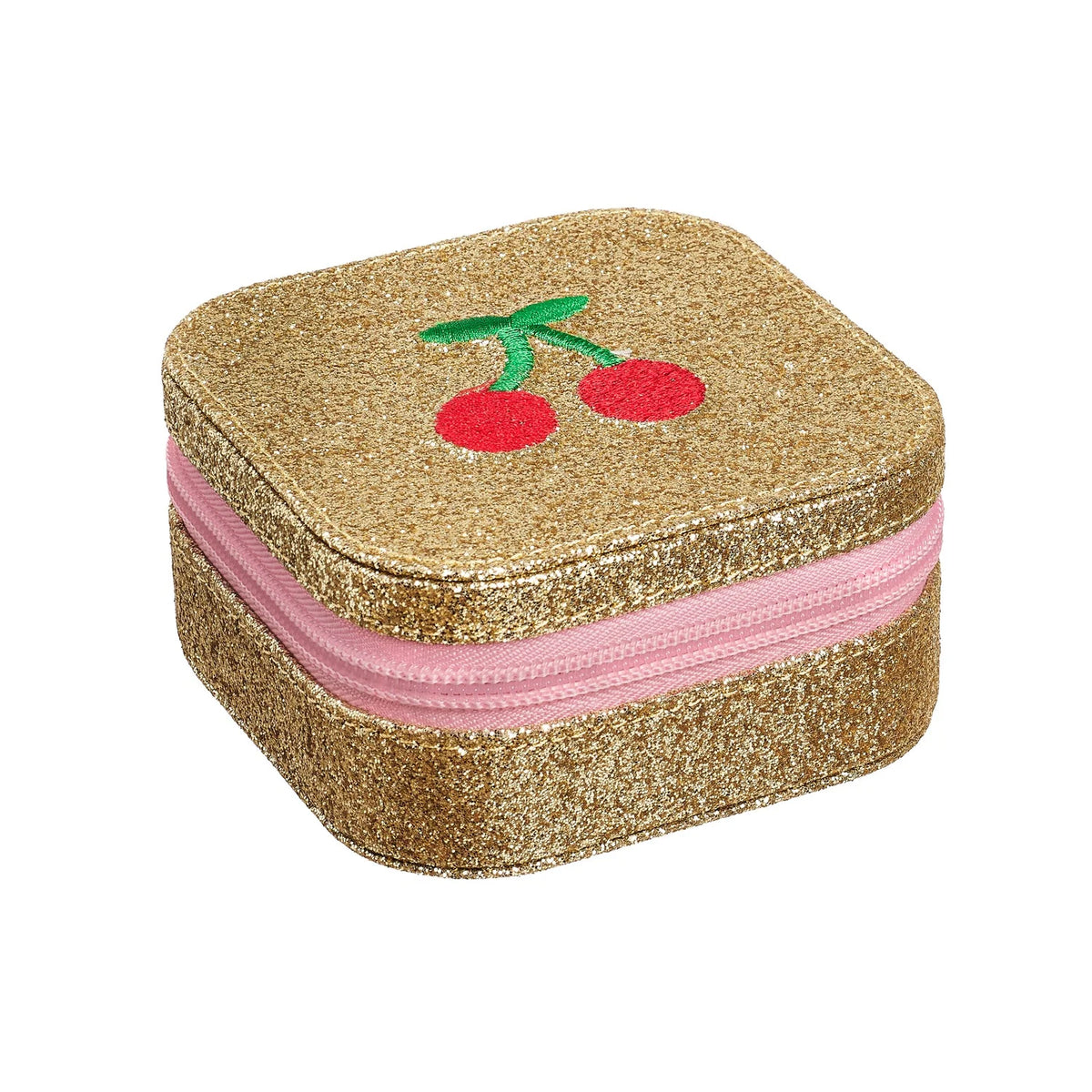 Joyero cuadrado con purpurina Cherry Dreams