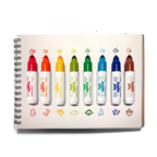 Jumbo Jots: Marcadores de punta doble cono y sello - Dinosaurio (Set de 8)