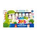 Jumbo Jots: Marcadores de punta doble cono y sello - Dinosaurio (Set de 8)