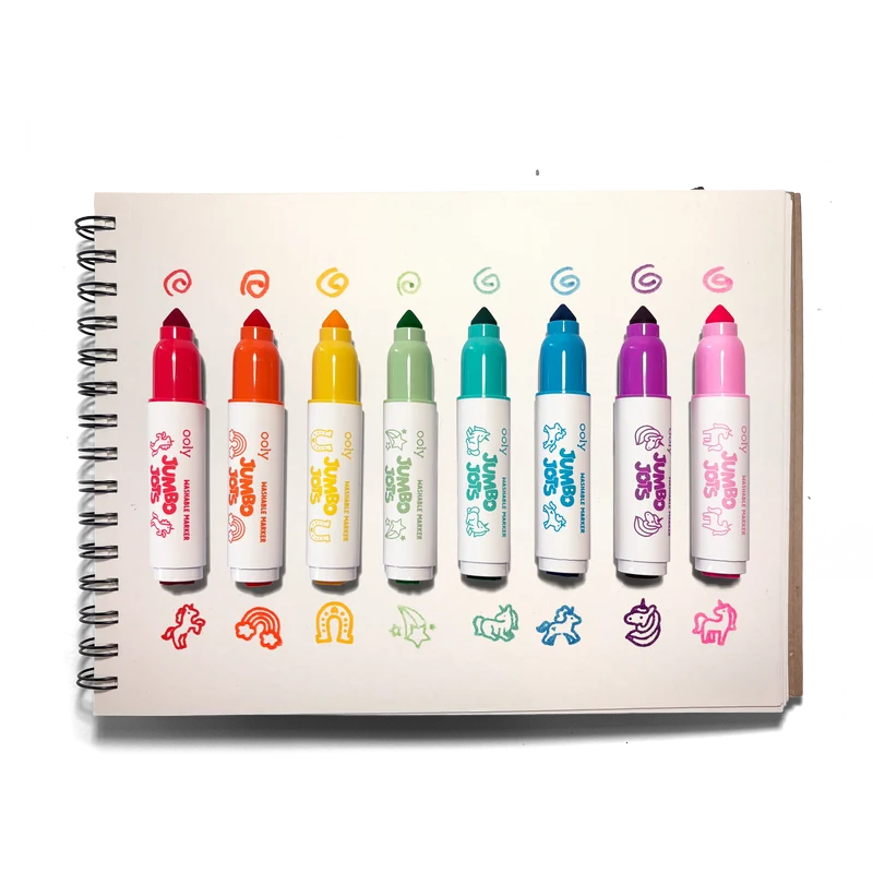 Jumbo Jots: Marcadores de doble punta y sello - Unicornio (Juego de 8)