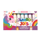 Jumbo Jots: Marcadores de doble punta y sello - Unicornio (Juego de 8)
