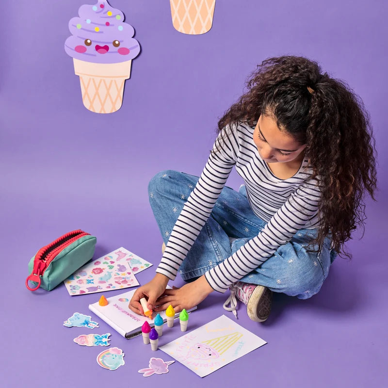 Sweet Scoops: Subrayadores neón - Aroma a fresa (Set de 6)