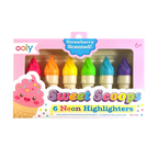 Sweet Scoops: Subrayadores neón - Aroma a fresa (Set de 6)