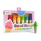 Sweet Scoops: Subrayadores neón - Aroma a fresa (Set de 6)