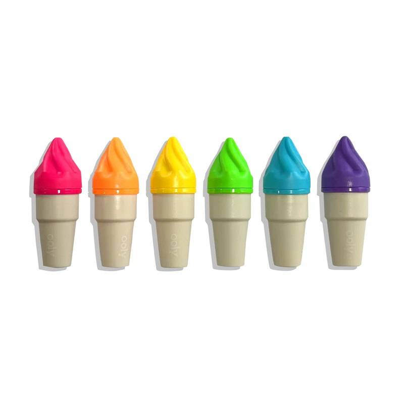 Sweet Scoops: Subrayadores neón - Aroma a fresa (Set de 6)