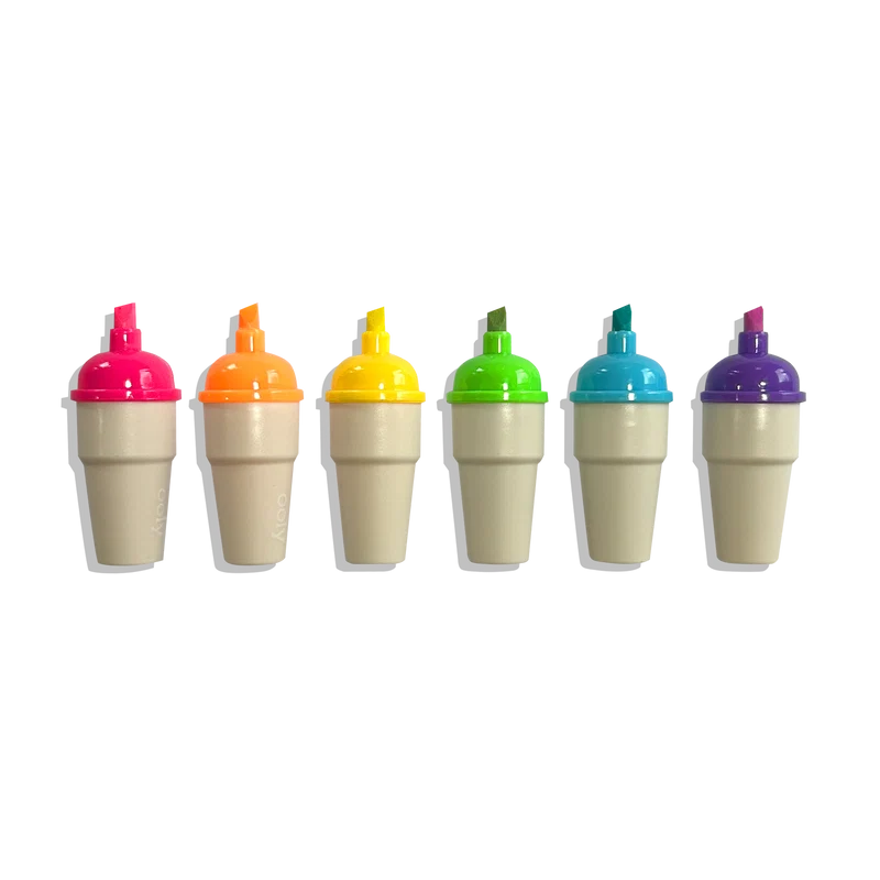 Sweet Scoops: Subrayadores neón - Aroma a fresa (Set de 6)