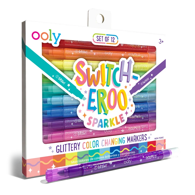 ¡Switch-eroo!: Marcadores brillantes que cambian de color (Set de 12)