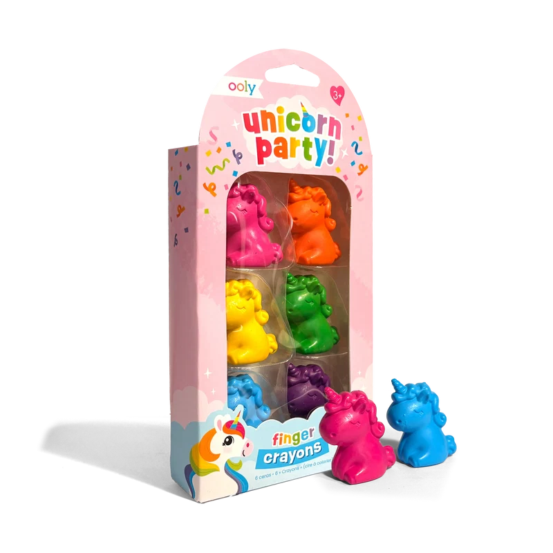 Fiesta de unicornios: Crayones de dedo (juego de 6)