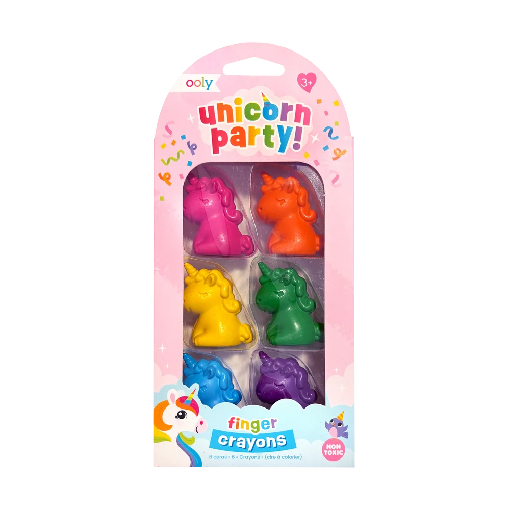 Fiesta de unicornios: Crayones de dedo (juego de 6)