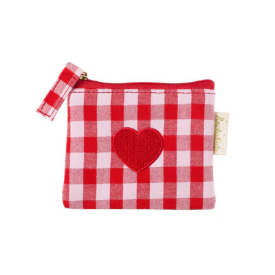 Monedero mini corazón gingham