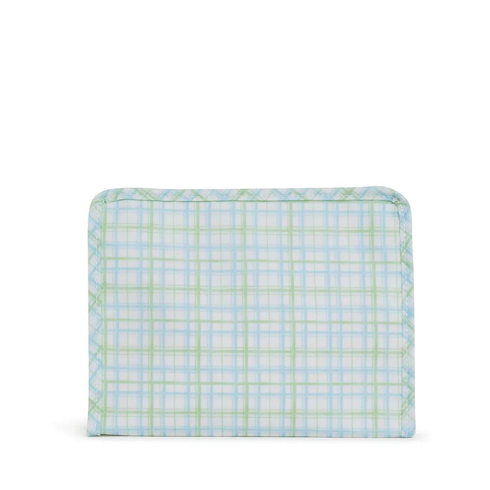 Estuche Con cremallera- cuadros verdes clasicos
