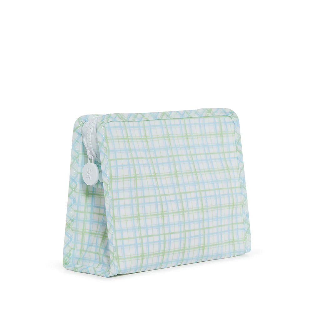 Estuche Con cremallera- cuadros verdes clasicos