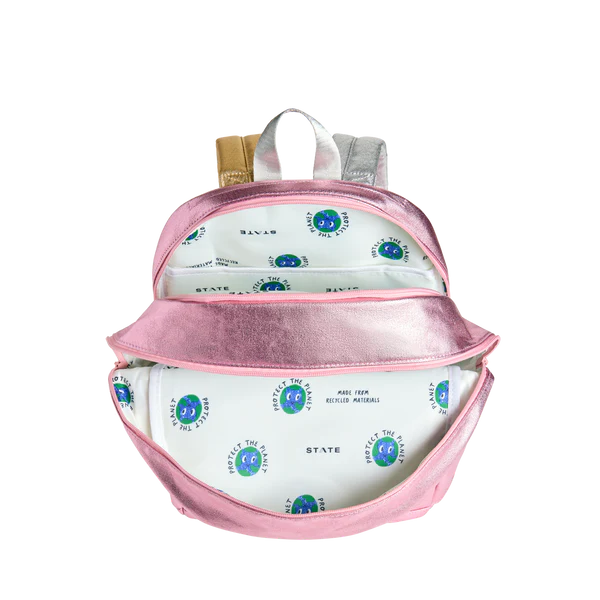 Mochila Kane de doble bolsillo rosa brillante