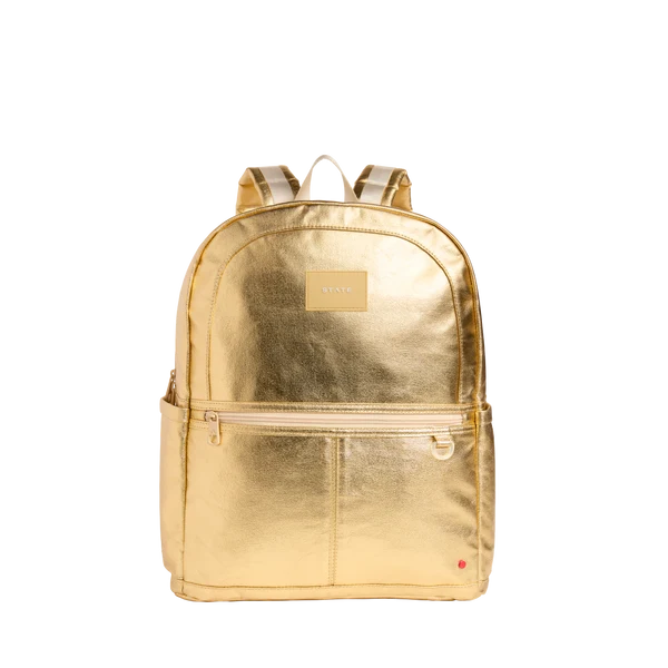 Mochila Kane grande de doble bolsillo dorada