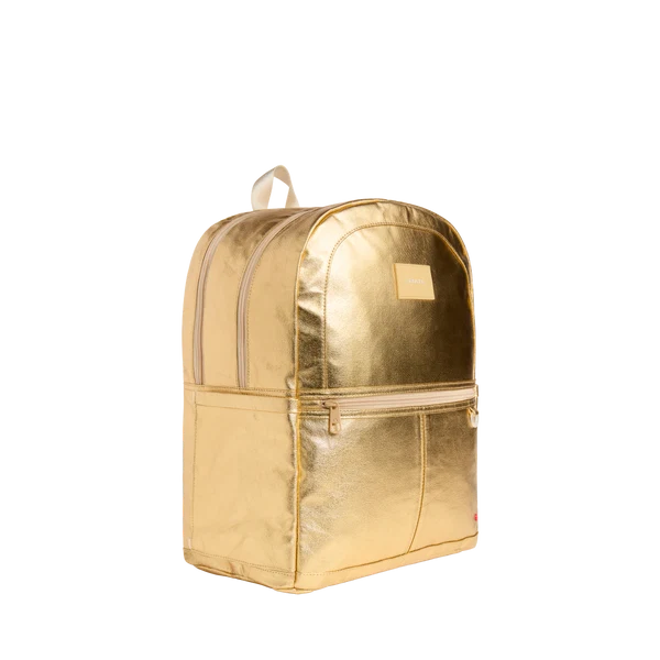 Mochila Kane grande de doble bolsillo dorada